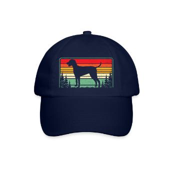 Weimaraner Hundehemd Retro Weimaraner Hundekunst T Sh - Baseballkappe - Blau/Blau - Vorne
