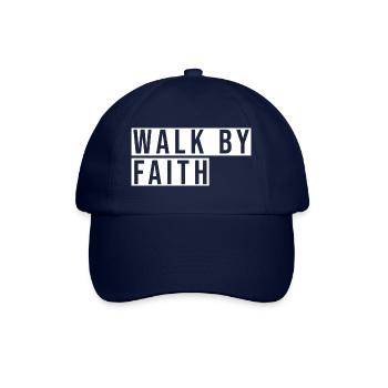 Walk By Faith Christian Statement Jesus Christ - Baseball Cap - blue/blue - Front