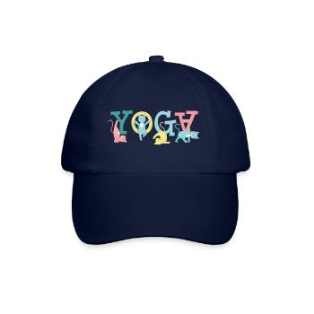 Yoga Katzenfreund Geschenk - Baseballkappe - Blau/Blau - Vorne