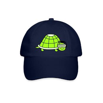 Süße Schildkröte Niedliches DJ Party Musik Tier - Baseballkappe - Blau/Blau - Vorne
