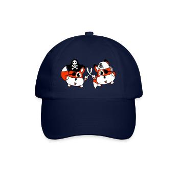 2 Little Cute Pirate Foxes Eye Patch Saber Duel - Baseball Cap - blue/blue - Front