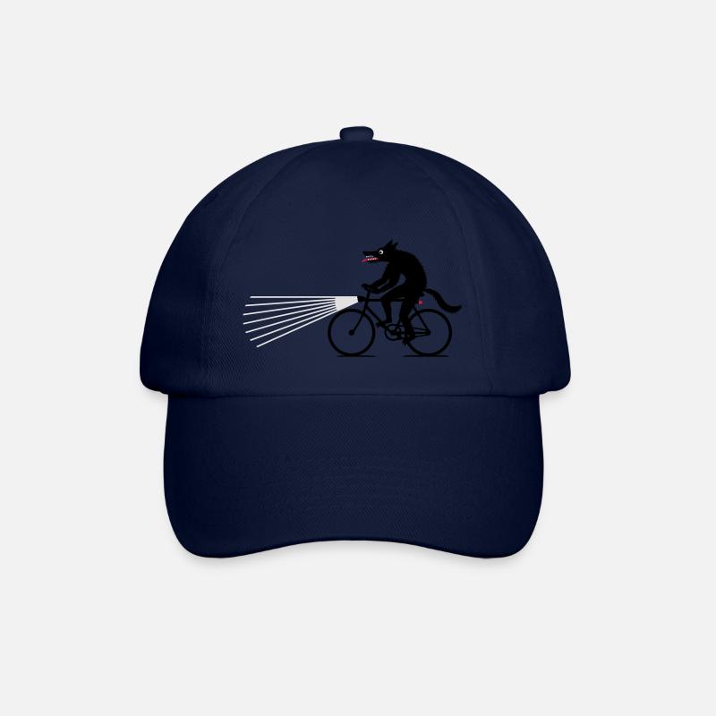Wolf with bike - Baseball Cap - blue/blue