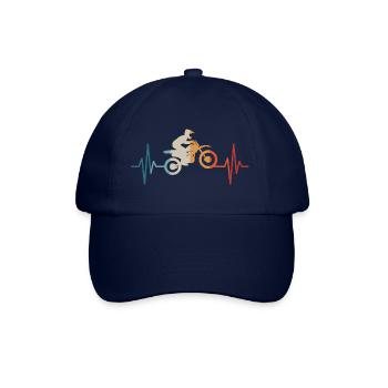 Dirt Biking Heartbeat Motocross Dirt Bike Rider - Baseball Cap - blue/blue - Front