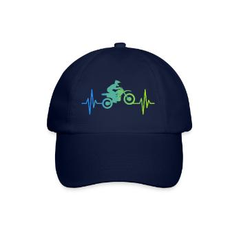 Dirt Biking Heartbeat Motocross Dirt Bike Rider - Baseball Cap - blue/blue - Front