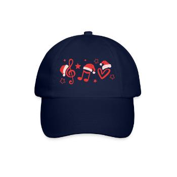 Notes musicales en clé de sol avec des chapeaux de Noël - Casquette classique - bleu/bleu - Devant