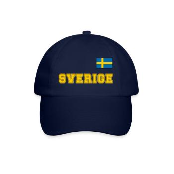 SCHWEDEN - SVERIGE Trikot Look - Flagge auf Brust - Baseballkappe - Blau/Blau - Vorne