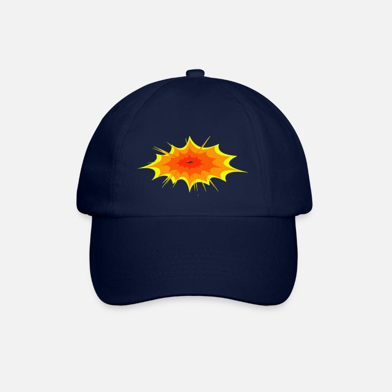 explosion star flame splash color blobs colorful - Baseball Cap - blue/blue