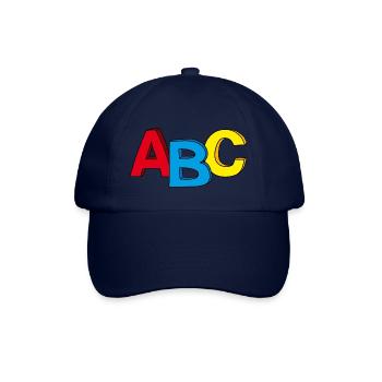 ABC Motiv, ideal zum Schulanfang / Einschulung - Baseballkappe - Blau/Blau - Vorne