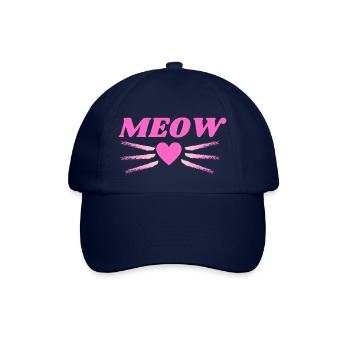 Meow Miau Cat Heart Whiskers Gift Idea - Baseball Cap - blue/blue - Front