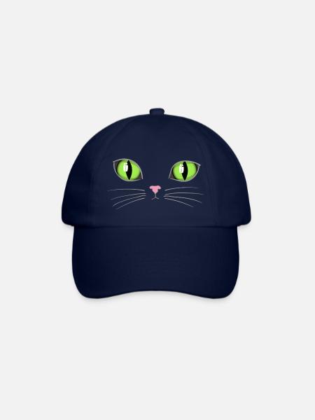 Cat green eyes - Baseball Cap - blue/blue