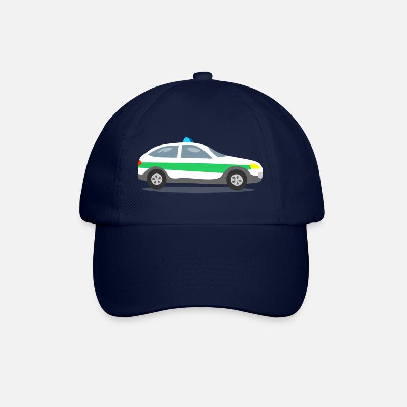 Polizeiauto mit Blaulicht - Baseballkappe - Blau/Blau