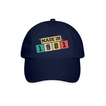 1981 Birthday 1981 Born in 1981 Birthday - Baseball Cap - blue/blue - Front