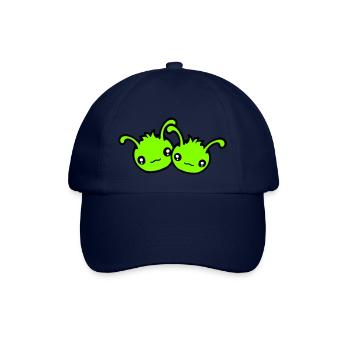 2 Raupe Alien Monster Team Freunde Paar Verliebt - Baseballkappe - Blau/Blau - Vorne