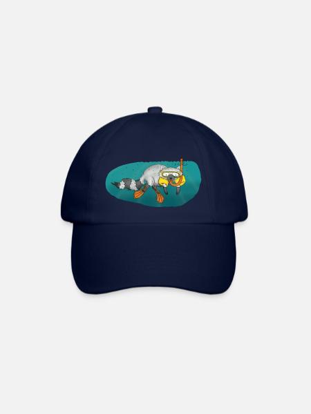 raccoon dive snorkeling diving - Baseball Cap - blue/blue