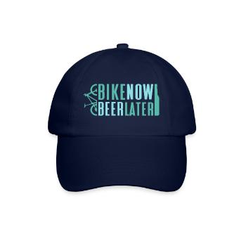 Vélo de montagne maintenant bière plus tard - Casquette classique - bleu/bleu - Devant