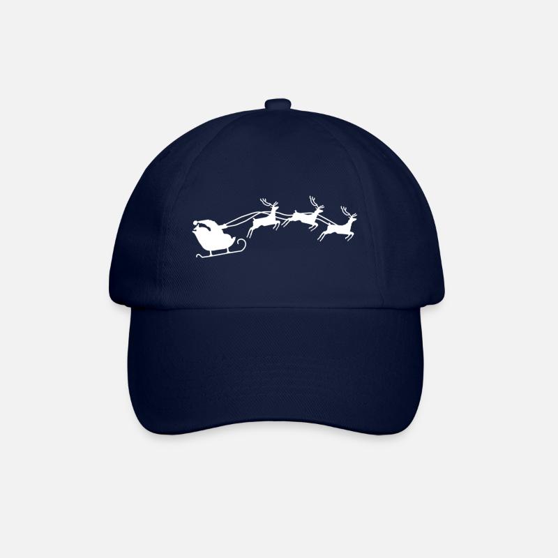 Weihnachtsmann mit Schlitten - Baseballkappe - Blau/Blau