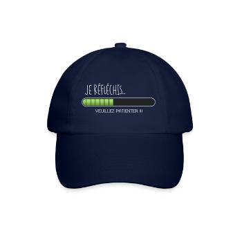 Je réfléchis Veuillez patienter (HF - Humour) - Casquette classique - bleu/bleu - Devant