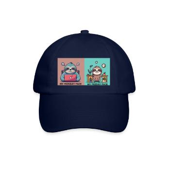 Faultier Arbeiten Geschenk - Baseballkappe - Blau/Blau - Vorne