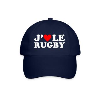 J' aime le rugby cadeau rugbyman coeur rouge - Casquette classique - bleu/bleu - Devant