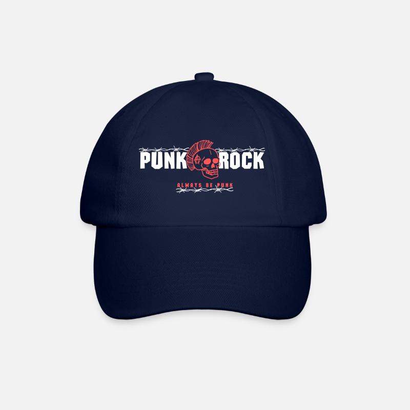 Punk Skull mit rotem Mohawk - Baseballkappe - Blau/Blau