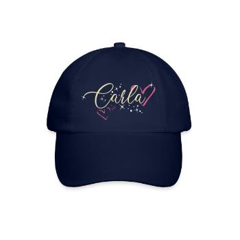 Carla Surname First name Calligraphy Heart - Baseball Cap - blue/blue - Front