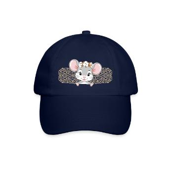 Mignon jeter un coup d’œil petite dame souris avec couronne - Casquette classique - bleu/bleu - Devant