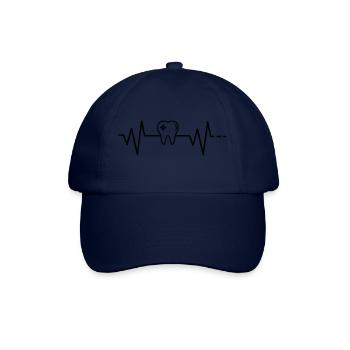 Heartbeat tooth, doctor, dentist, medicine, teeth - Baseball Cap - blue/blue - Front