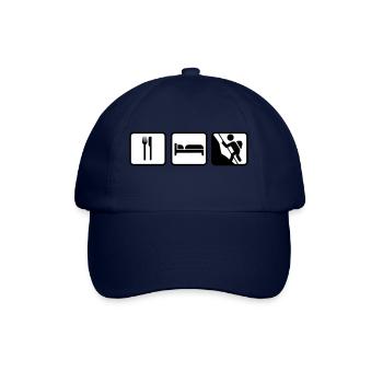 Eat Sleep Climbing; Essen Schlafen Klettern - Baseball Cap - blue/blue - Front