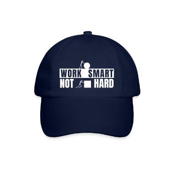 Work smart not hard - motivierender Spruch - Baseballkappe - Blau/Blau - Vorne