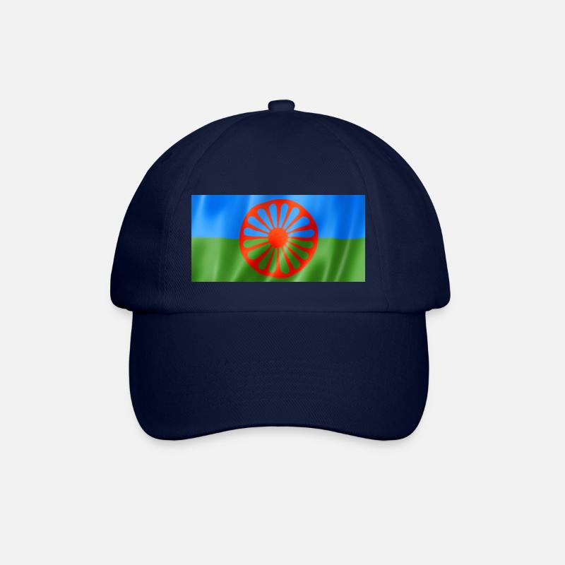 Drapeau rom et sinti - Design flottant - Casquette classique - bleu/bleu
