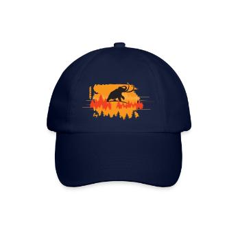 mammut im wald - Baseballkappe - Blau/Blau - Vorne