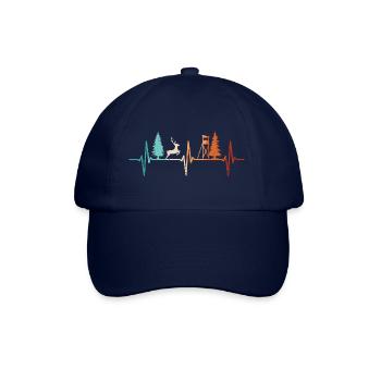 Chasse, Heartbeat, Chasseur, Forestier, Permis de chasse, Red Deer - Casquette classique - bleu/bleu - Devant