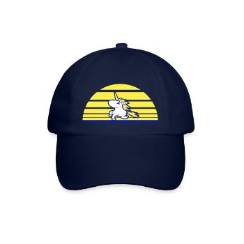 Unicorn Jumping Sun Stripe Rides Sweet Gallop - Baseball Cap - blue/blue - Front