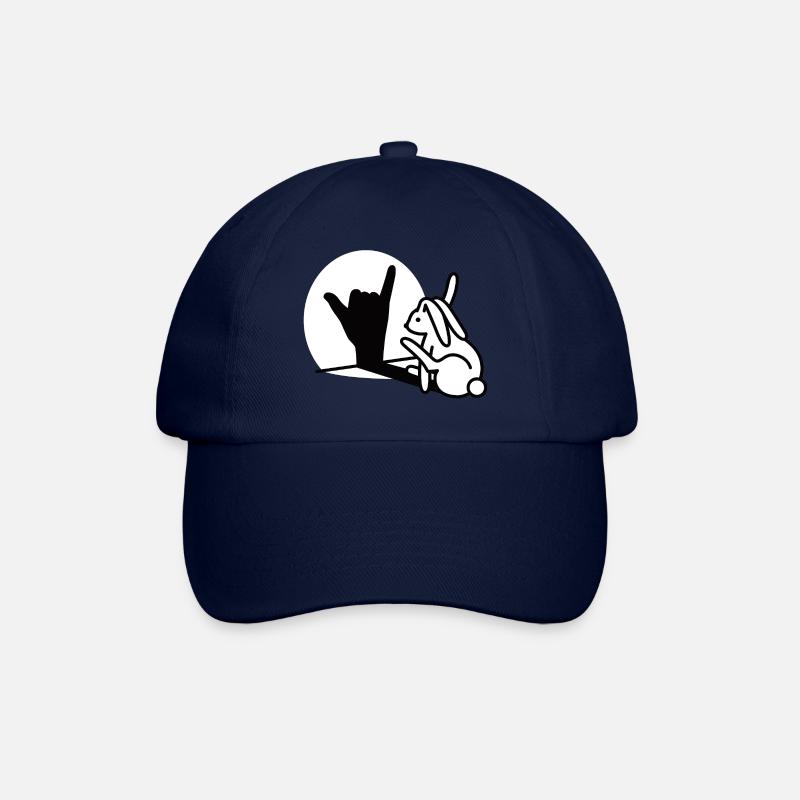 Rabbit hand shadow call you! mobile phone - Baseball Cap - blue/blue
