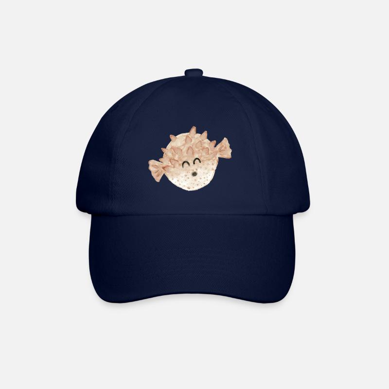 Kugelfisch Aquarell - Baseballkappe - Blau/Blau
