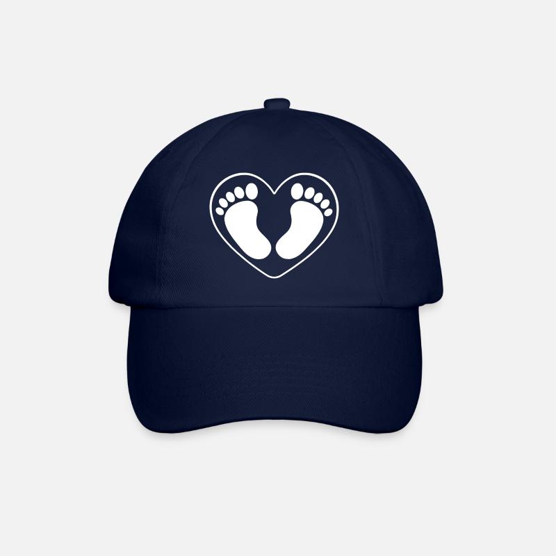 Heart with footprints – love in motion - Baseball Cap - blue/blue