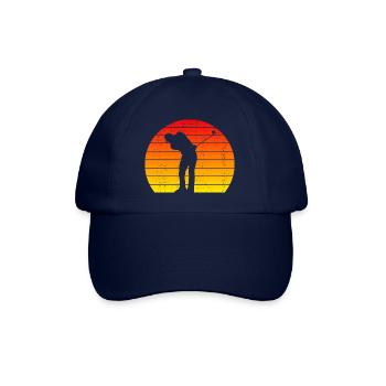 Golfer Golfball Retro Golf Golfspieler Vintage - Baseballkappe - Blau/Blau - Vorne