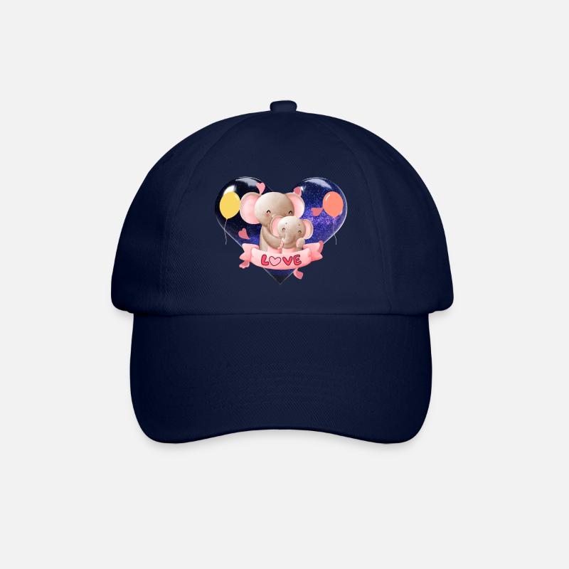 Elefantenmutter und ihr Baby - Baseballkappe - Blau/Blau