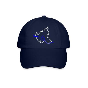 Hambourg - Contour de la ville (blanc) - avec l’Elbe - Casquette classique - bleu/bleu - Devant