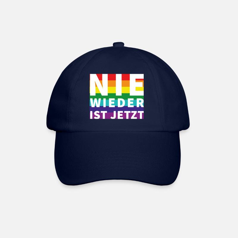 Nie wieder Schriftzug Pride Weisser Text - Baseballkappe - Blau/Blau