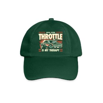 Wide Open Throttle - Therapie für Motorsportfans - Baseballkappe - Flaschengrün - Vorne