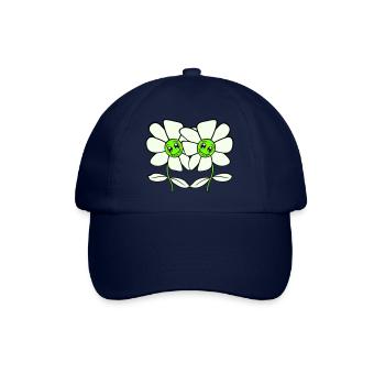 Two Pretty Beautiful Flowers Flowers Blossoms Friends - Baseball Cap - blue/blue - Front