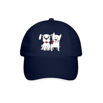 Chien Chat Deux Amis Équipe Chaton 2 Duo Équipage - Casquette classique - bleu/bleu - Devant