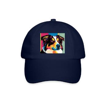 Colorful Pop Dog Portrait - Baseball Cap - blue/blue - Front