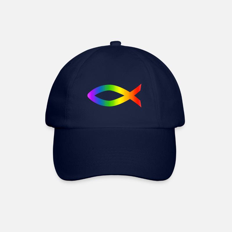 Ichthys Arc-en-ciel de Christl symbole poisson - Casquette classique - bleu/bleu