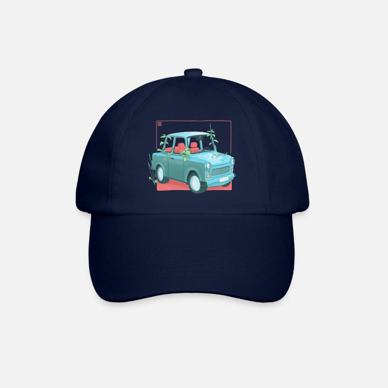 Trabi mit Pflanzen - Baseballkappe - Blau/Blau