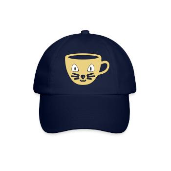 Tasse mit Katzengesicht Kaffeetasse Teetasse Katze - Baseballkappe - Blau/Blau - Vorne