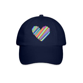 Bunter Herzschlag - Baseballkappe - Blau/Blau - Vorne