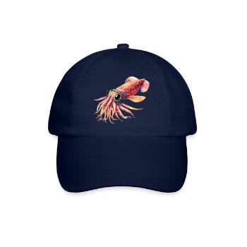 Niedlicher Glühwürmchen Tintenfisch, Wasserfarbe - Baseballkappe - Blau/Blau - Vorne