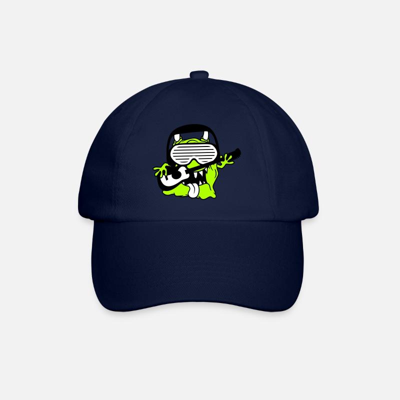 Cooles Party Monster Alien Spielt Gitarre Musik - Baseballkappe - Blau/Blau